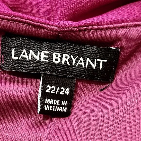 Lane Bryant Sleeveless Top Womens 22/24 Relaxed Elastic Waist Dark Fuchsia Color - Picture 4 of 8
